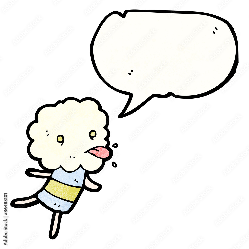 Retro cartoon with texture. Isolated on White.