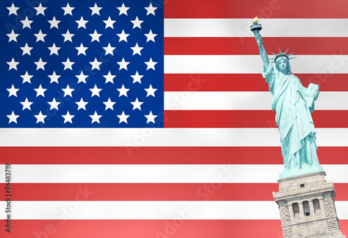 Unites States Flag Statue o...