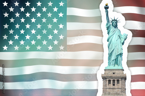 Unites States Flag Statue o...