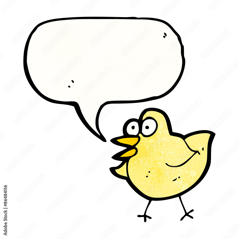 cartoon funny bird with speech bubble cartoon funny bird with speech bubble