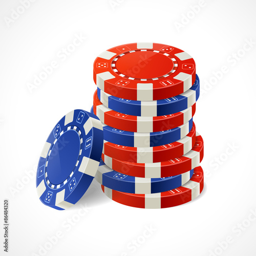 Vector Casino Chips Stacks