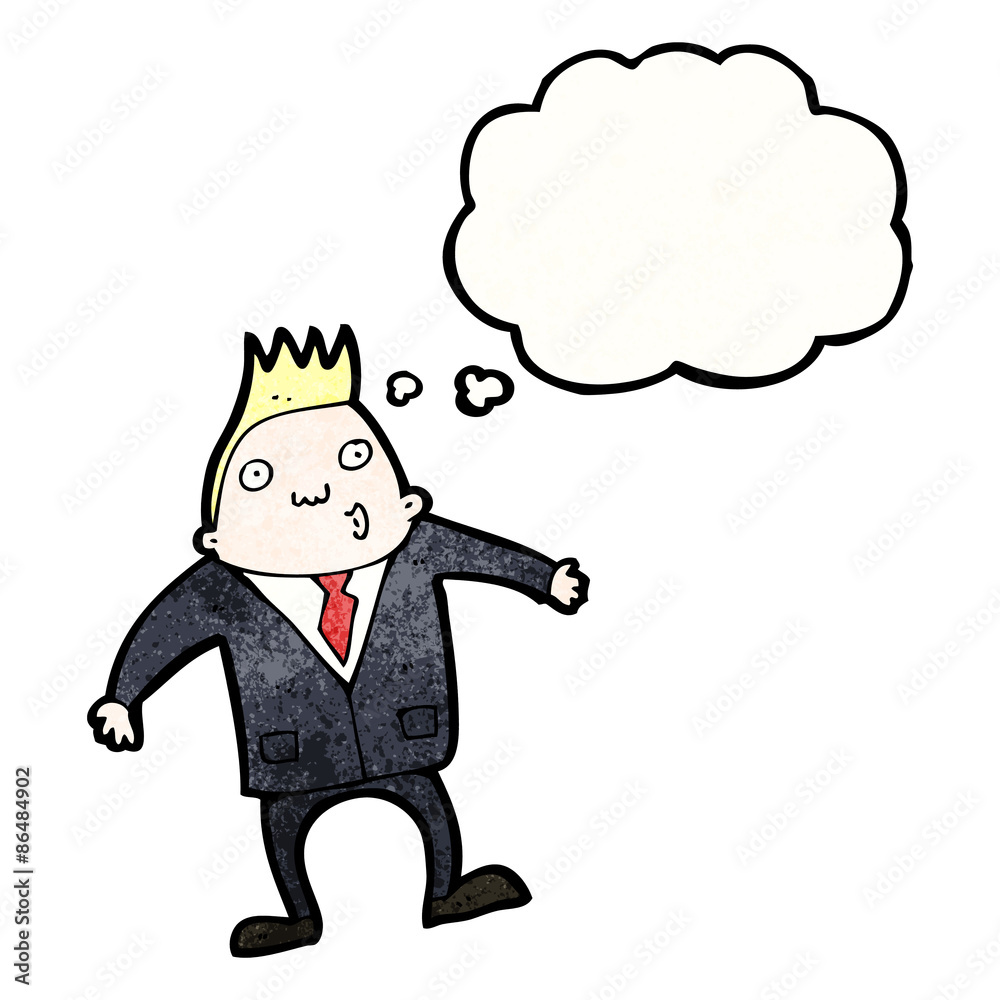 cartoon businessman with idea