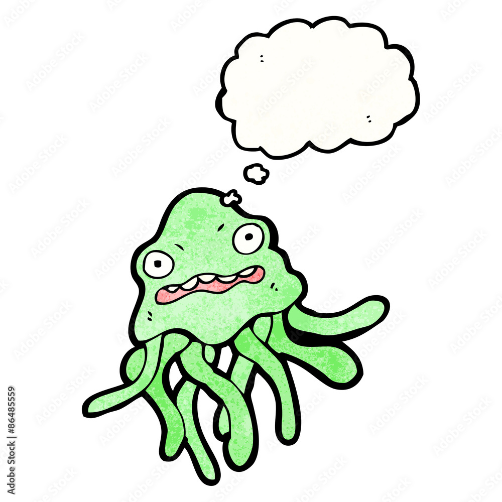 cartoon nervous jellyfish cartoon nervous jellyfish