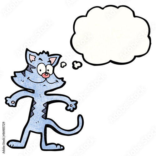 cartoon cat with thought bubble