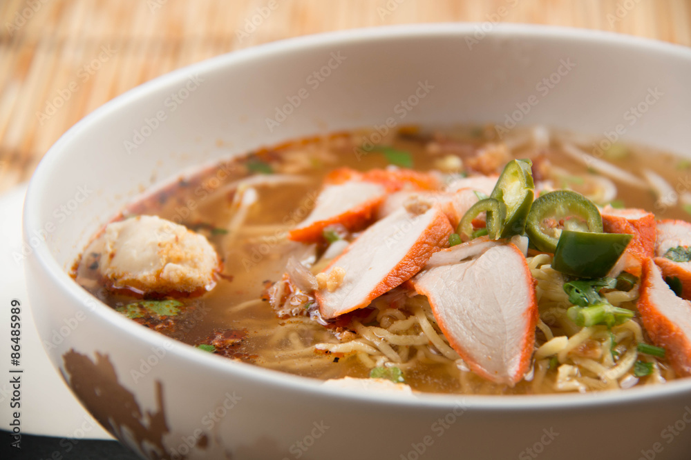 pork slice soup with noodles