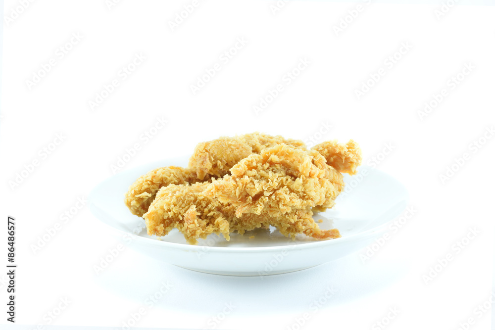 Fried chicken in dish Fried chicken in dish