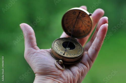 Obraz na płótnie travel concept hand with compass