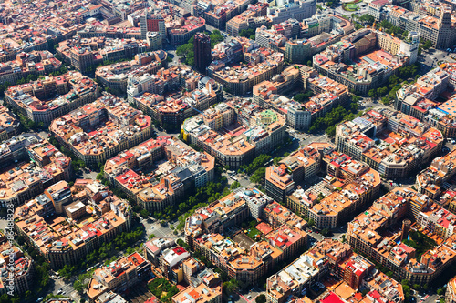 Photography Aerial view  of    Eixample  district. Barcelona