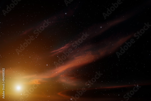 Fototapeta Naklejka Na Ścianę i Meble -  Space background with nebula and stars.