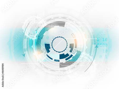 Technology abstract vector background with gear and space for your content