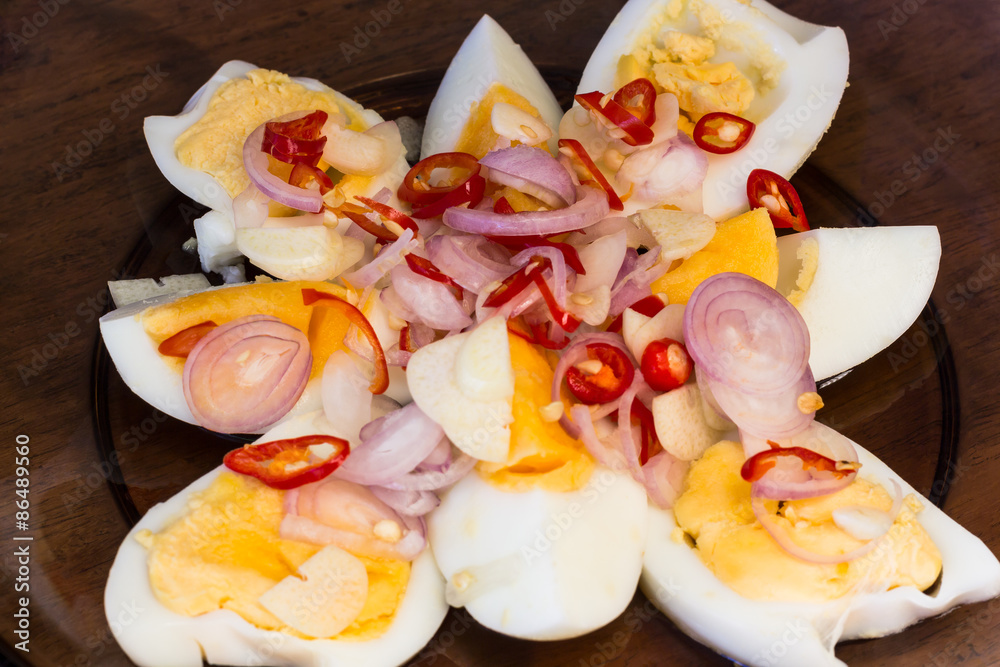Spicy boiled eggs