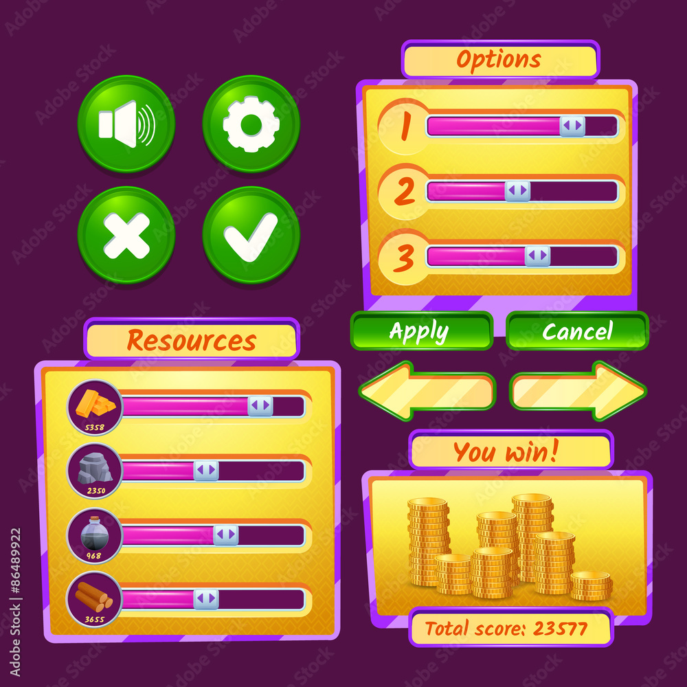 Fototapeta premium Game Interface Icons