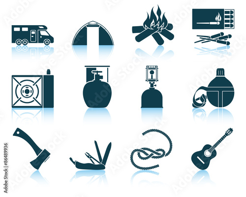 Set of camping icons.