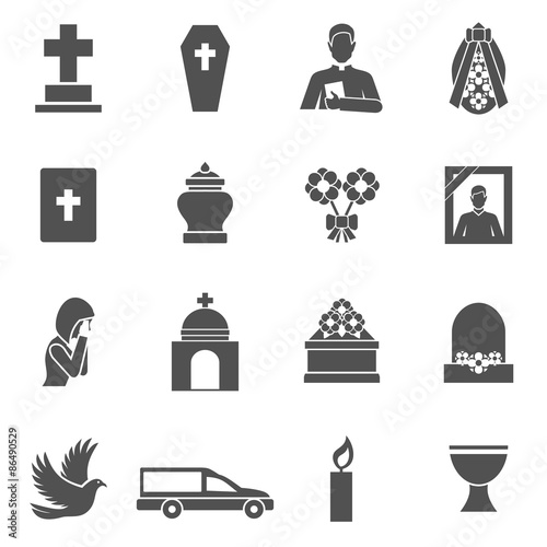 Funeral Icons Set