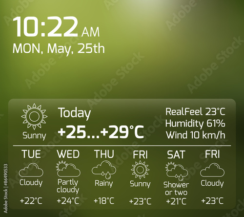 Weather Widget Flat Concept