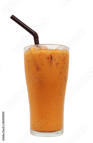  Ice milk tea, Isolated, Clipping path