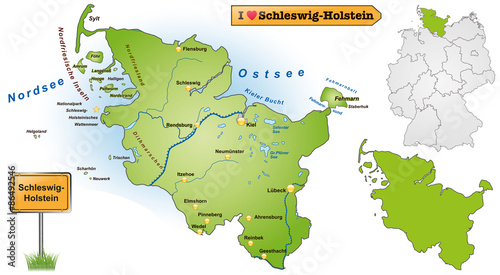 Karte von Schleswig-Holstein photo