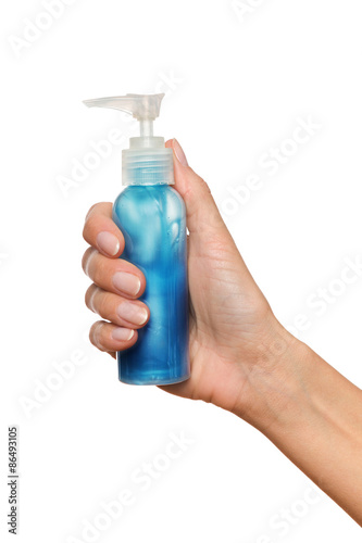 Hand Holding Pump Bottle
