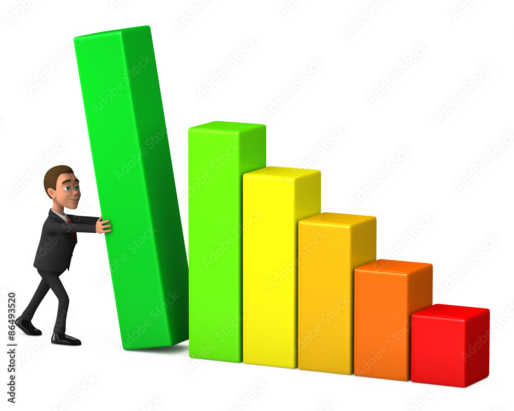 businessman pushing the graph businessman pushing the graph