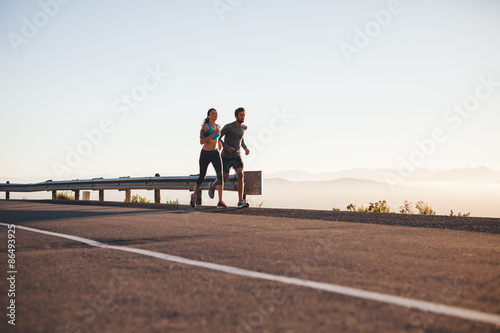 Couple on morning run