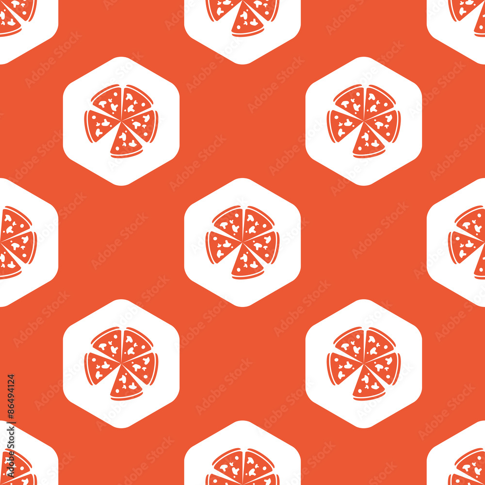 Orange hexagon pizza pattern