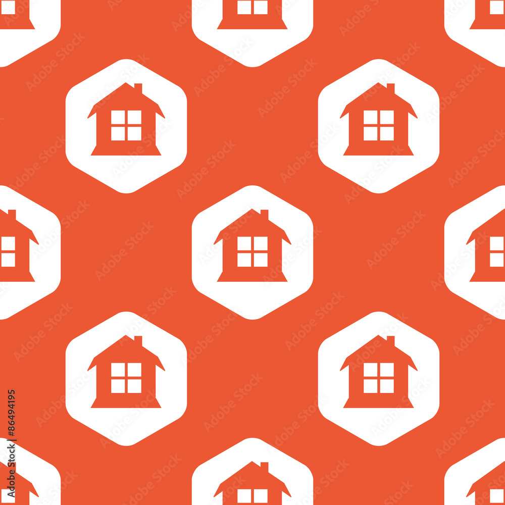Orange hexagon house pattern