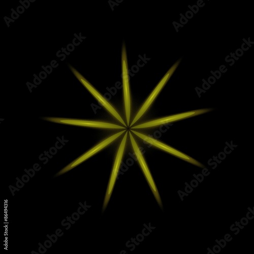Stern als Computergrafik mit weißem oder schwarzem Hintergrund.Geeignet als Motiv für Grußkarte oder Poster