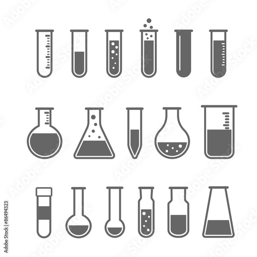 Chemical test tubes icons