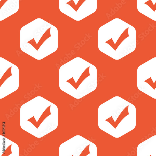 Orange hexagon tick mark pattern