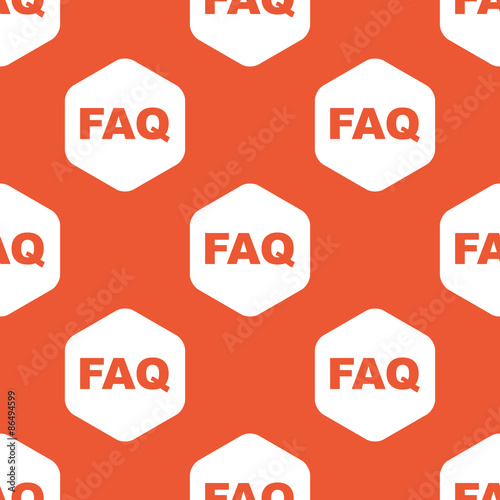 Orange hexagon FAQ pattern