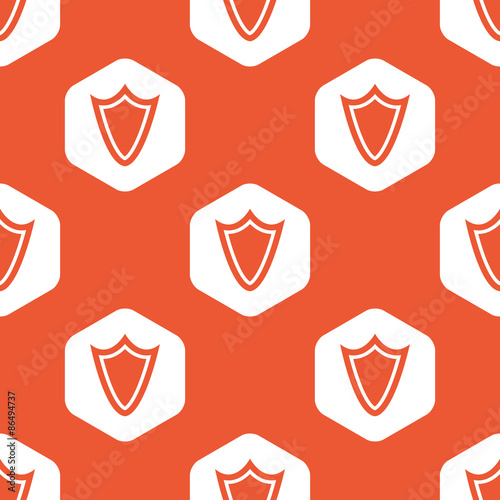 Orange hexagon shield pattern