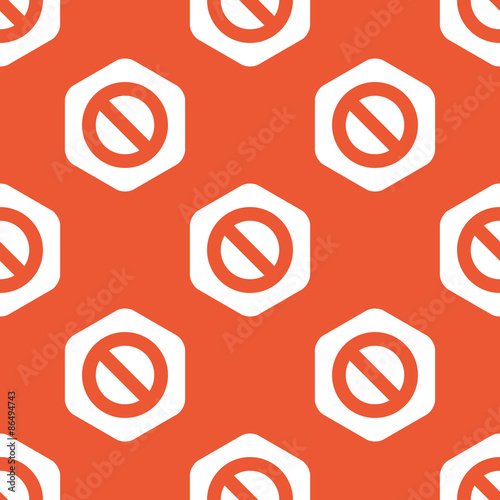 Orange hexagon NO sign pattern