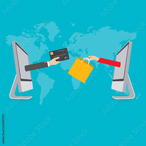 Business concept. Online shopping. vector8