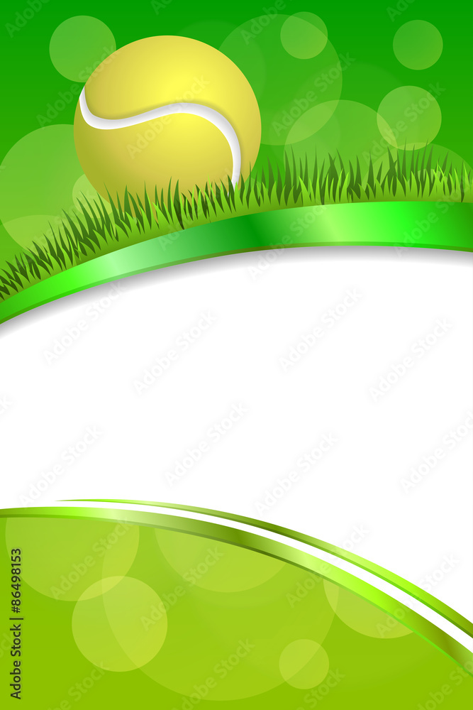Background abstract green tennis sport ball frame vertical ribbon  illustration vector Stock Vector | Adobe Stock
