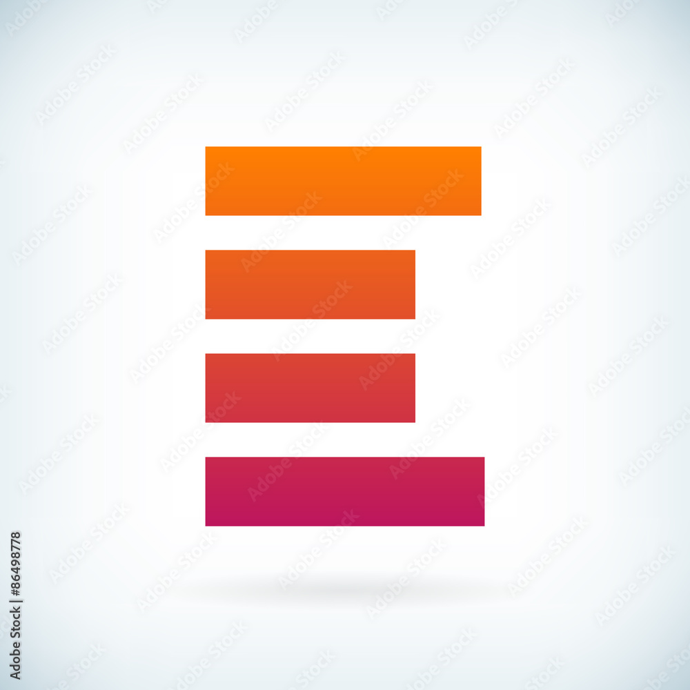 stripes letter E icon design element template stripes letter E icon design element template