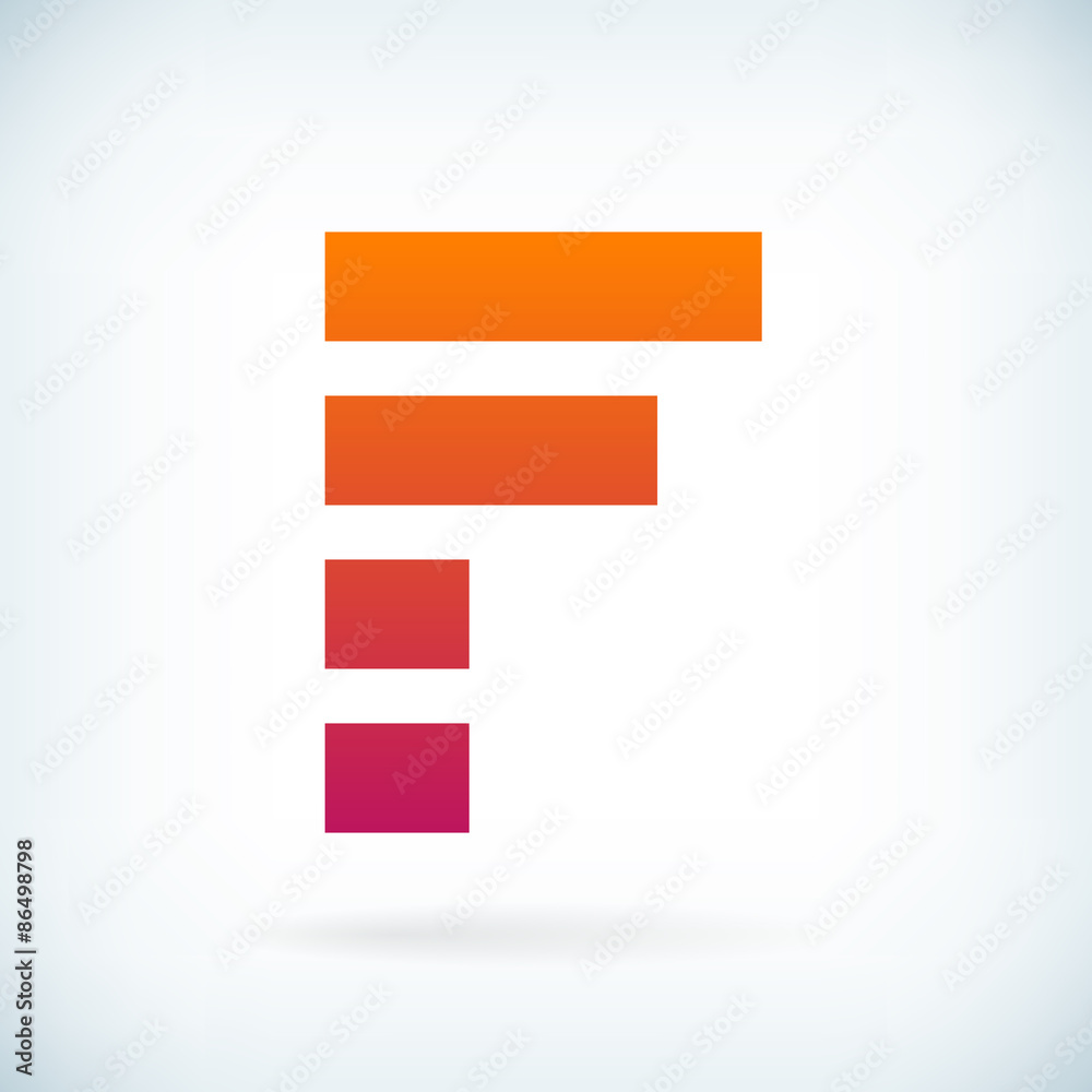 stripes letter F icon design element template stripes letter F icon design element template