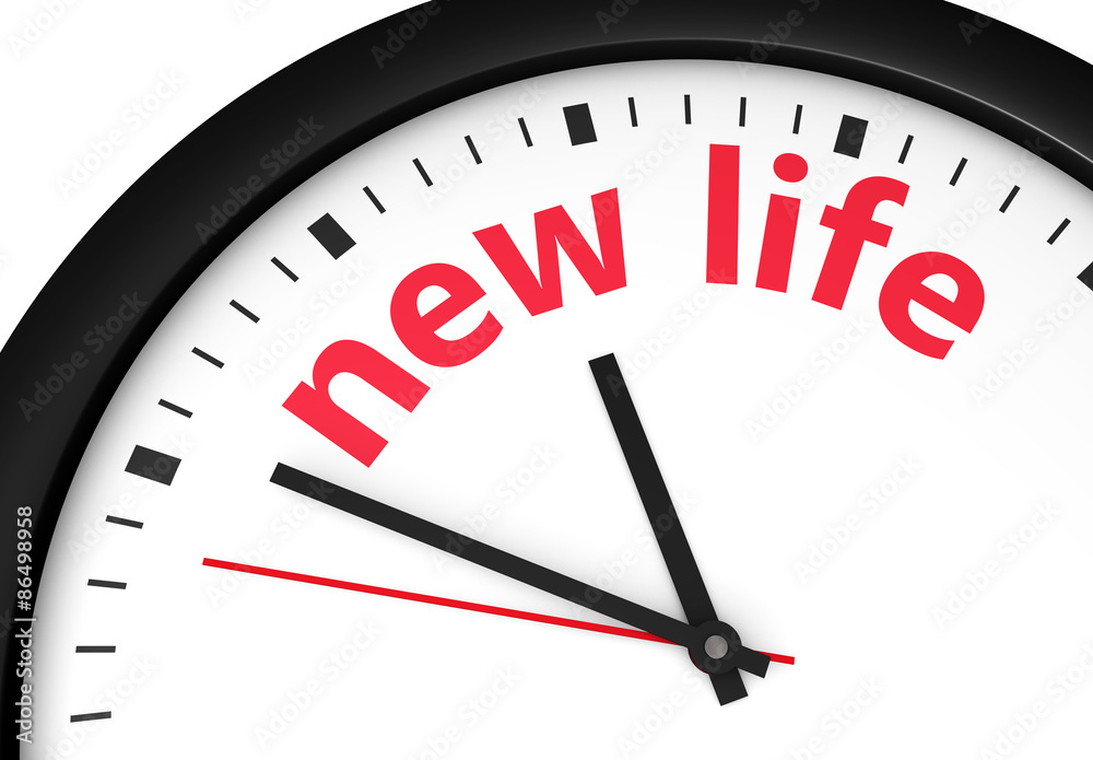 New Life Starting Time Clock Concept New Life Starting Time Clock Concept