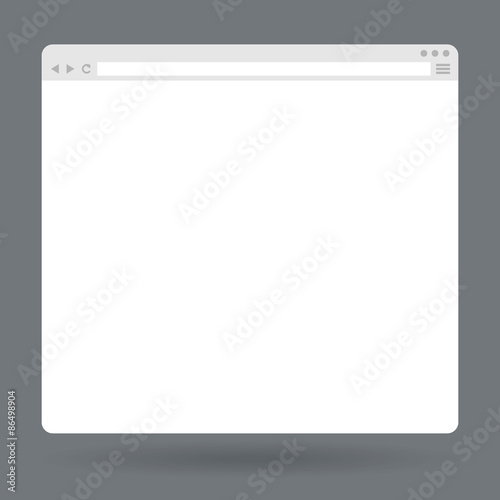 Flat blank browser window