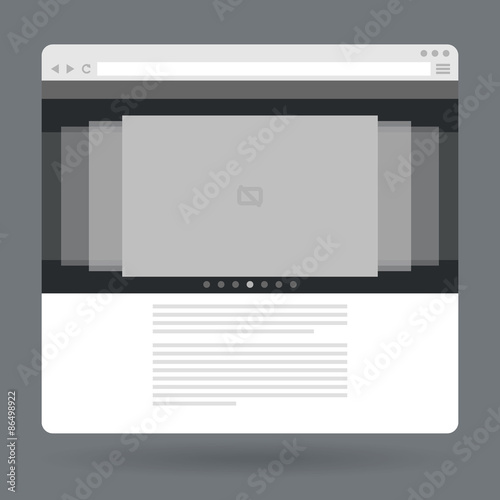 Flat browser window with photo slideshow