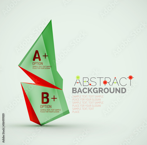Geometric shapes with sample text. Abstract template