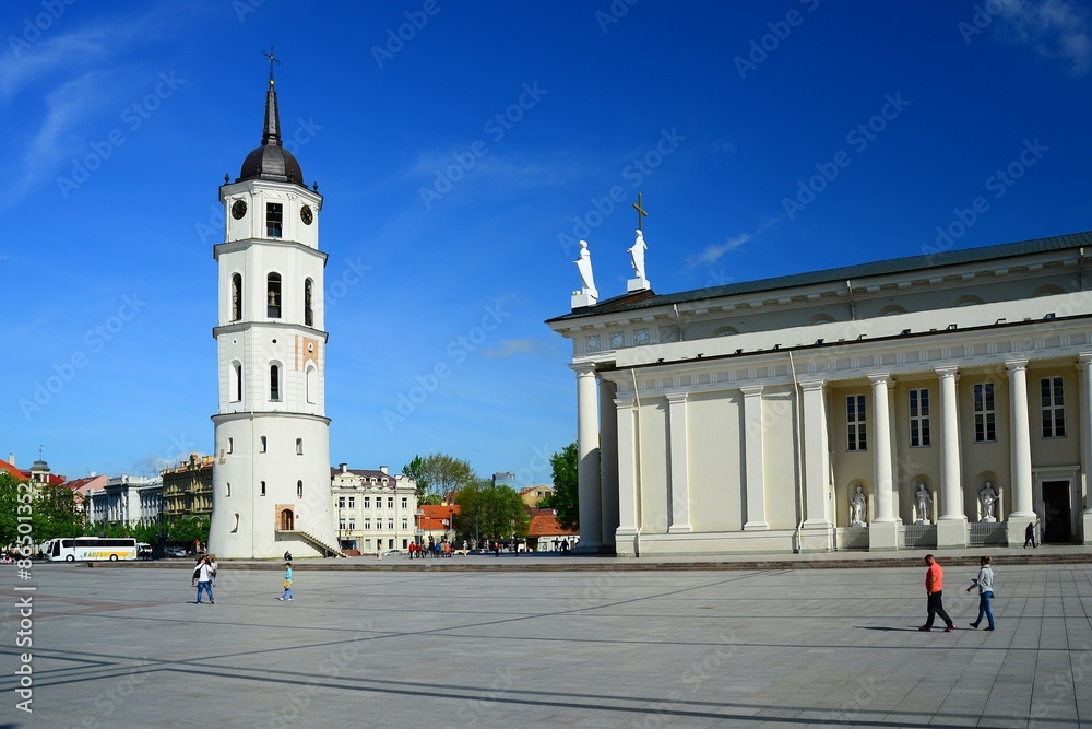 Cathedral pubic domain square area in the Vilnius