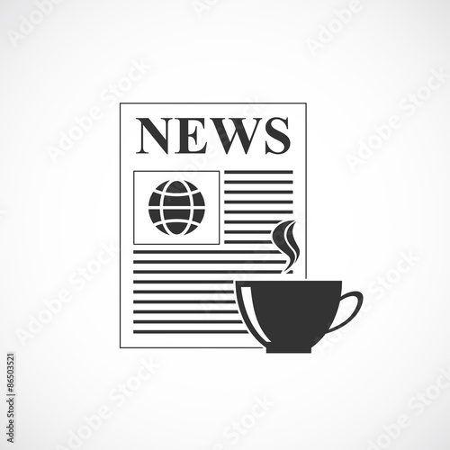coffee cup with newspaper icon