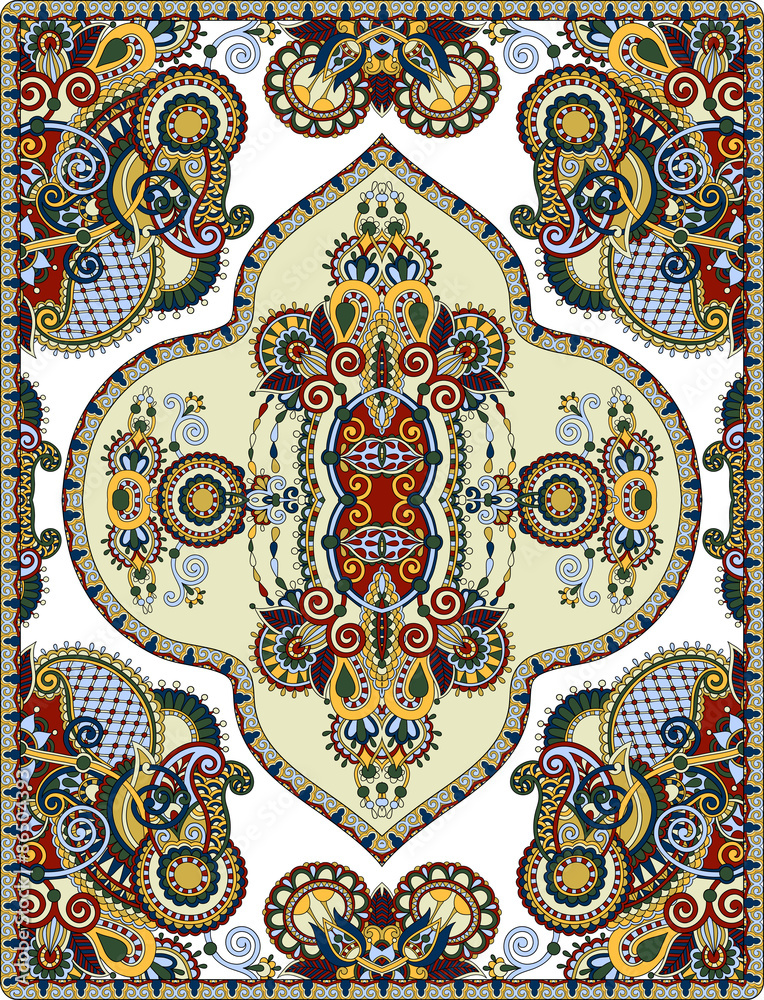 elaborate original floral large area carpet design for print