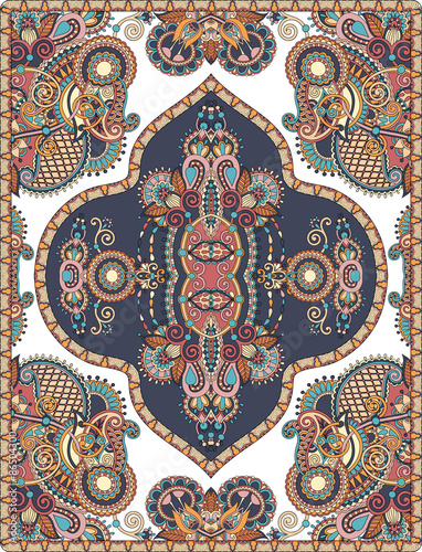 elaborate original floral large area carpet design for print
