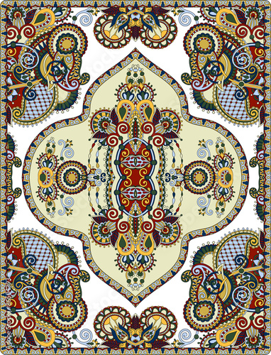 elaborate original floral large area carpet design for print