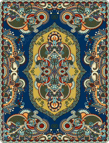 elaborate original floral large area carpet design for print