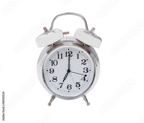 Silvered alarm clock