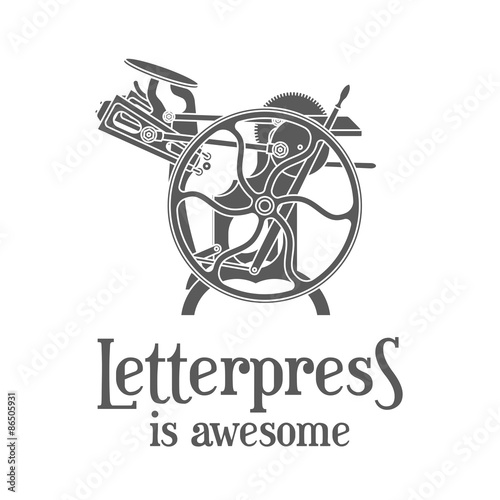 Letterpress is awesome vector illustration. Vintage print logo