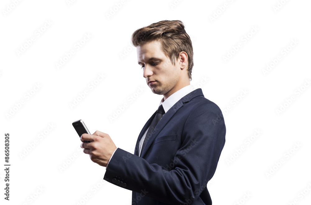 Hipster businessman with smart phone Hipster businessman with smart phone