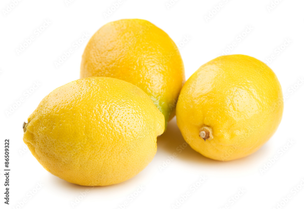Three lemons isolated on white background Three lemons isolated on white background